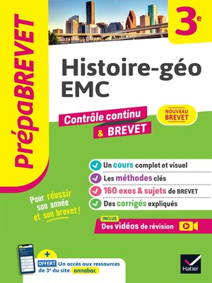 cover image of Prépabrevet--Histoire-géo EMC 3e--Brevet 2025